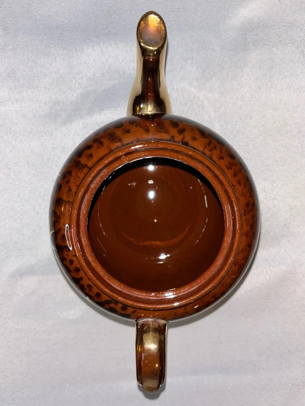 Vintage Gibsons England Tortoiseshell Teapot T720 Gold Gilt Leaf Art Deco 5.5